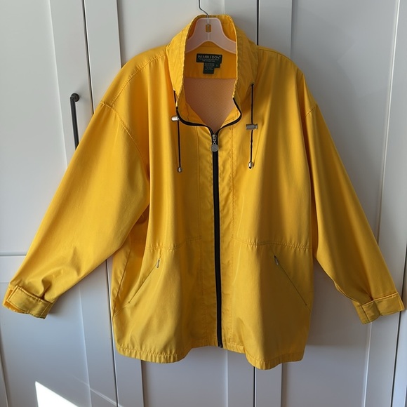 Wimbledon All England Tennis Club Men L Yellow Full Zip Jacket Mesh Lining AS IS - Picture 1 of 14